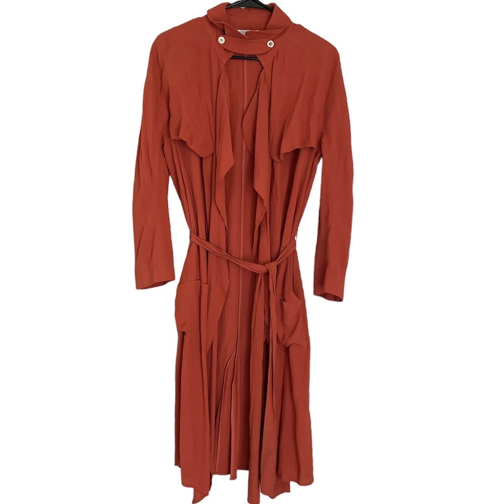 Harlyn rust color duster/kimono with tie waist for Anthro